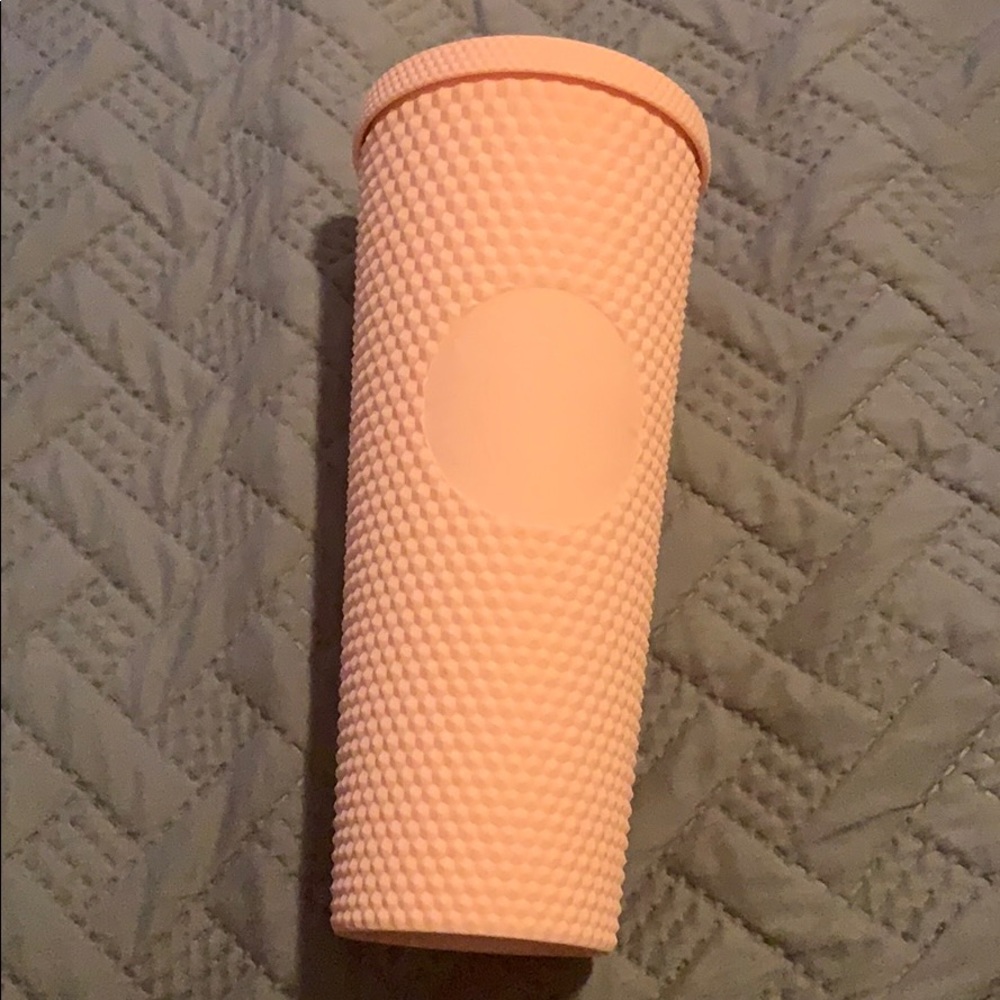 Pink Ribbed Starbucks cup